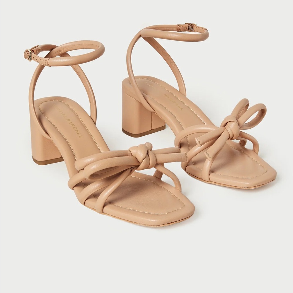 Loeffler Randall Mikel Dune Bow Mid-Heel Sandals
